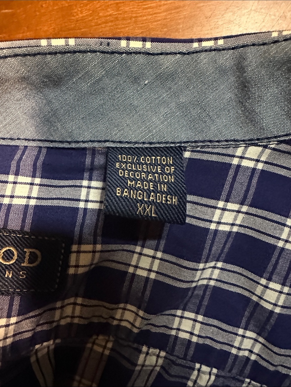 Izod Blue and White Plaid Long-Sleeve Button-Down Shirt XXL - Picture 7 of 7